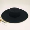 Breda brimhattar svart stor platt hatt kvinnlig sommarsolshade semester strand solstrå fransk retro retro