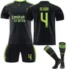 2223 Real Madrid 2 Juego de visitante Black fluorescente No. 20 Venissus 9 Benzema 10 Modric Football Uniforme