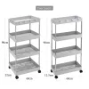 2/3/4 Livello Slim Carrello Sciomezione Mobile Scaffali di scaffalatura Organizzatore Slip Out Carrello a rotolamento per bagno da cucina