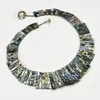 CHOKER GG Schmuck 19 "natürliche obere gebohrte Mischung Farbe Grün Abalone Seebraute Perl Chocker Halskette Lady Geschenke