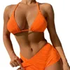 New Sexy Hip Lifting Bikini Split Women S Strap Three Piece Flat Corner Pants Swimwear