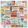 40pcs Classic Mini Boarding Pass Stickers pour les bagages ordinateur portable Guitare Skateboard étanche Graffiti