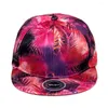 Ball Caps Osobowość Pozostawia Graffiti Printing Cap Cap Cool Flat Bill Baseball Hats Outdoor Streetwear Hip Hop dla mężczyzn kobiety