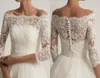 Spitze Hochzeitsjacke für trägerlose Hochzeitskleider elegante Langarmbraut -Spitzenjacken weiße Hochzeitszubehör Applique Ivory3036387
