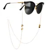 Glasögonkedjor Hot 1PC kvinnors glasskedjekedja Metall solglasögon Läsglasögon Rope Vintage Glasses Frame med snörningsglasögon halsband C240411