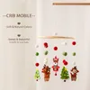 Bébé de Noël de Noël Bell Crib mobiles Toy Cots Projection Banding Animaux en bois Pendant Rotation Music Rattles Gift 240411