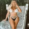 Swimwear pour femmes sexy Femmes Sequins Rignestone Crystal Diamond Push Up Bikini Set Bra High Waist Massuit Bathing Fulging