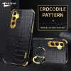 A34 A54 Case Zroteve Crocodile Leather Ring Holder Soft Cover voor Samsung Galaxy A54 A24 A14 A13 A23 A33 A53 A73 5G Telefonisch Cases