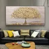 Arthyx ręcznie robione Money Tree Malanka olejna na płótnie, nowoczesne abstrakcyjne złote krajobraz sztuki ścienne, obraz dla żywego Beroom, wystrój domu