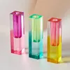 Floriddle Modern Rainbow Pillar Bud Vase Tabletop Glass Vases Luxury Decorative Acrylic Crystal Nordic Room Decoration Home 240411