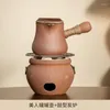 Teaware Sets Japanese Rough Pottery Tea Set Boiling Teapot Side Pot Retro Ceramic High Temperature Kettle Around The Stove