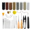 Professional Leather Craft Tools Kit Sewing Kit Waxed Thread Hand Quilting Needles Stitching Punch DIY Leather Tools Set