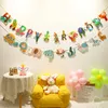 Grattis på födelsedagen flagga banners fest dekors scen layout barn baby shower foto bakgrund vägg bunting verktyg hängande tillbehör