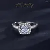 Clusterringe Stl S925 Sterling Silber Ring Frauen Mode Luxus Set 1 Simuliertes Diamanthochzeit Instagram Cross Border