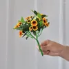 Dekorativa blommor 20 cm konstgjorda blommor mini solros ins stil liten färsk vardagsrum dekoration ornament