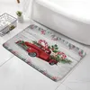 Mattes de bain Décoration de Noël tapis rouges Pinberries Pinles d'aiguilles d'hiver paysage antidérapant tapis de salle de bain accessoires