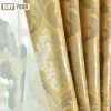 Curtains jacquard en or de style européen pour la salle à manger vivante Chambre de chambre à coucher rideau de panne