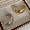 Bangle Vintage Gold Color Chunky Metal Smooth Round для женщин для женщин дизайн одежды для женщин.