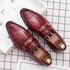 Casual Shoes Designer Smile Brogue Italian Fashion Mens Dress Leather Groom Red Wedding Luxury Loafers Oxford For Men Size 38-48