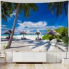 Tapestry View Coconut Tree Tapisches Mur de mer suspendus Bohemian Room Wall Decoration Hippie Aesthelic Aesthelic Aesthetic Home Interior Decoration R0411