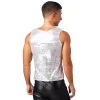 Mens Sparkle Cystrow -Tank Tops Klub nocny festiwale rave strój imprezowy odzież klubowa hip hop jazz taniec kostium