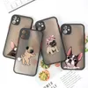 Funny Pug Dog Luksusowy pancerz matte Apple Case na iPhone 15 13 14 12 11 Pro Max XS 7 8 Plus Mini Clear Fundas Cover French Bulldog