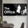 Office Logo TV -Programm Logo Office Bar Home Decor Wall Art Poster Schwarz -Weiß -Leinwand Gemälde