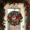 Decorative Flowers Christmas Wreath For Front Door Hanging Year Home Porch Window Wall Farmhouse Decor Festival Ornaments