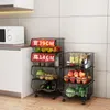 Вращающиеся корзины для хранения стойки стекают металлическая корзина кухонная хранение на полке тележки тележка фруктовые овощные организатор с колесами