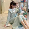 Women's Sleepwear 250628005Spring Autumn Women Nightdress Long Sleeve Cute Home Nightwear Service Sleep Tops Night Gown