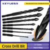 Cross Hex Tile Drill Bits For Glass Ceramic Concrete Hole Opener Alloy Triangle Drill Bit Set Tools 3/4/5/6/8/10/12mm