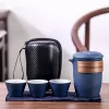 Creative Portable Travel Tea Set 1 Teapot 3 Cups 1 Tea Bag Coffeeware Teaware Gaiwan Teeware Teware Cups and Mugs Chinese Pot
