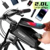 Newboler Bisiklet Çantası 2L Çerçeve Ön Tüp Bisiklet Torbası Bisiklet Su Geçirmez Telefon Kılıfı Tutucu 7.2 inç dokunmatik ekran çantası aksesuar