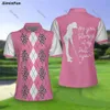 Golf Leopard Women Pink Polo Shirts 3D in tutte le donne stampate da tennis da tennis femmina Summer Lava