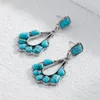 Boucles d'oreilles en pendaison fausse Turquoise Stud Elegant Waterdrop pour femmes Prom anti-allergie léger