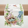 Floral Bird Flear Flor Tabel Runner Farmhouse Farmhouse Decoração de cozinha sazonal de cozinha Acessórios para festas em casa ao ar livre