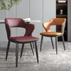 Luxury Luxury Nordic Style Dining Dining Home Home Living Room Back Rack Recard Tabouret en cuir Chaise Hôtel Hotel Cafe Dining Tabinet