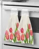 Tulpen Moederdag Bloemen Badkamer Handhanddoek Keuken Absorberende handdoeken Handdoeken Op maat Hangende doekje Handdoek zachte handdoek