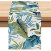 Blue Leaf Pattern Table Runner Farmhouse Style Holiday Table Runner Kitchen Dinner borddekor inomhus och utomhusdekoration