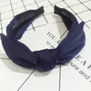 Kvinnor Bow Knot Cross -pannband Twisted Hair Band Head Wrap Velvet Bow Headwear