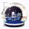 5m Dia (16.5ft) with blower Attractive Christmas Decoration Inflatable Snow Globe Transparent Bubble Tent Santa with Printed Background and Blower