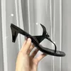 Slippers Size 35-44 Sexy One-Strap Narrow Band Sandals Women Kitten Heel Slingbacks Genuine Leather Concise Slim Summer Mules For Girls