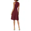 Verbluffende jurk De populatie dames catalina mouwloze fit flare midi -jurk - elegante solide kleur voor elke gelegenheid