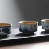 Cups Saucers 6 Styles Hand-Painted Blue And White Pottery Tea Cup Jingdezhen Zen Home Thick Ceramic Small Vintage Set