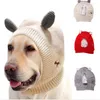 Pet Dog Hat Automne hiver mignon Versé de lapin chaud oreilles de lapin grenouilles Headgear Velvet tricot chapeaux