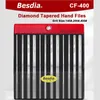 12pcs/ set besdia Diamond Diamond Hand Files CF-400 Flat File Set Diamond File CF-402/404/406/408 GRIT140#, 200#, 400#, 600#