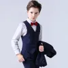 Broek Flower Boy Wedding Party Boys Performance Kostuum Spring herfst Formele kinderjurkpak Kids Blazer Vestbroeken Kledingset