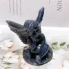 Dekorativa figurer Naturliga blå Aventurine Angel Crystal Carving Healing Birthday Present Energy Stone Fengshui Home Decoration Holiday