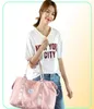 Pink Travel Duffel BagSports Tote Gym BagShoulder Weekender Overnight Bag For WomenWith Trolley Sleeve And Wet Pocket1687081