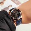 Polshorloges oblvlo luxe rosé goudblauwe lederen riem met heren holle automatisch transparant mechanisch orologio leer uomokm-s